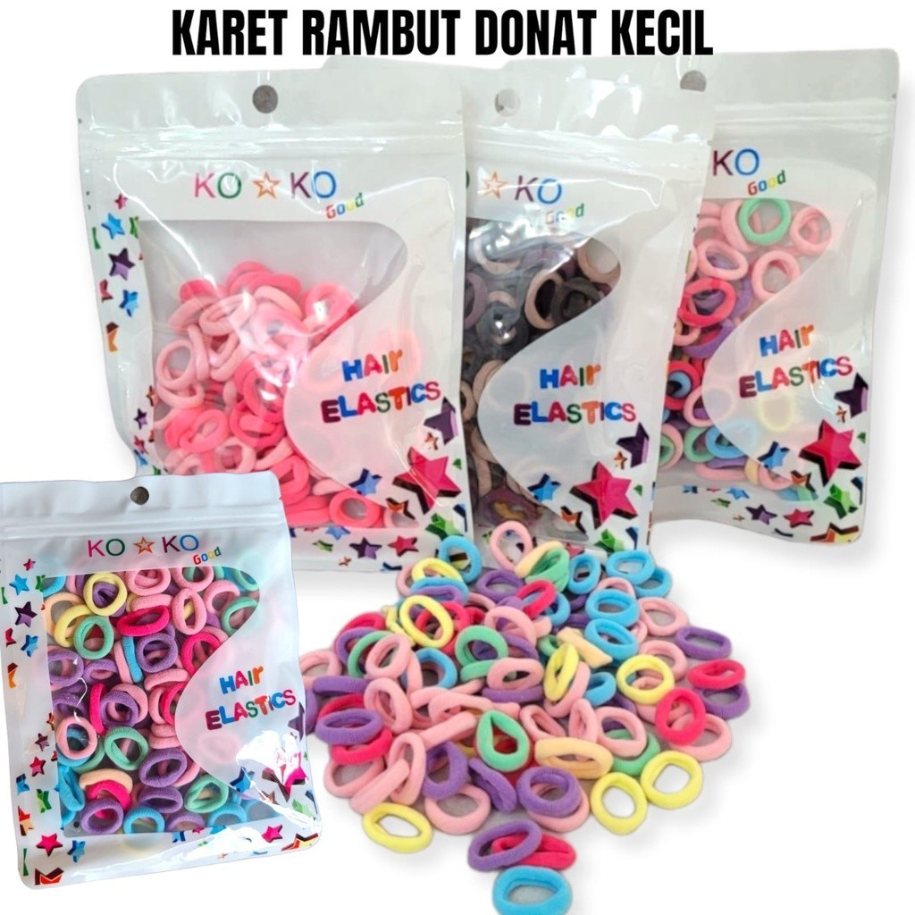 Jual KARET IKAT RAMBUT DONUT DONAT KECIL BESAR BTS - HARGA PER PACK ...