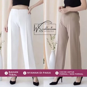 Celana Kulot Scuba Premium Zipper Cullote Scuba Jumbo Celana Wanita Dewasa