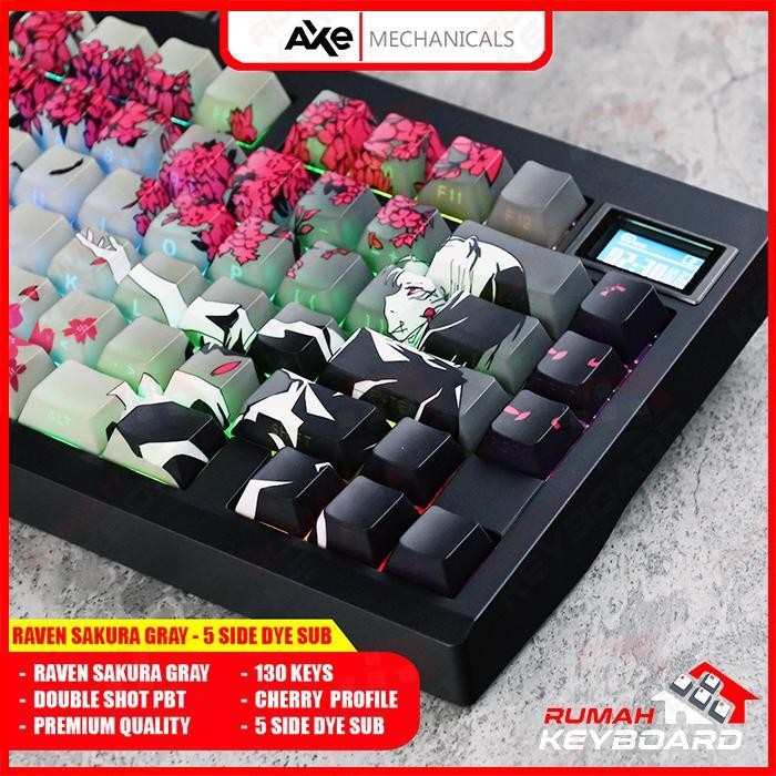 Jual AXE MECHANICALS - RAVEN SAKURA GRAY - CHERRY - PBT - DYE SUB ...