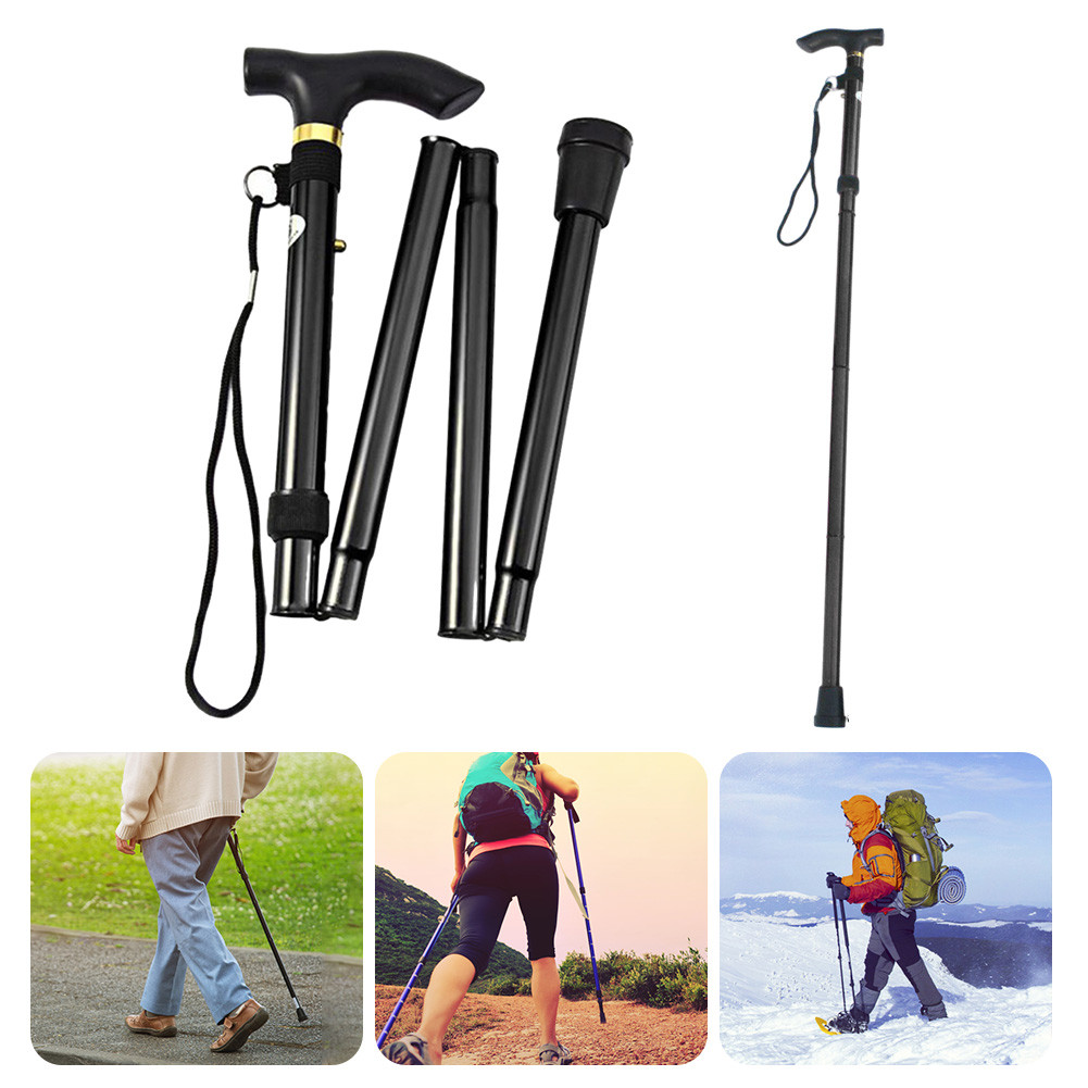 Jual 5-Section Folding Trekking Pole Hiking Stick for Camping Climbing ...