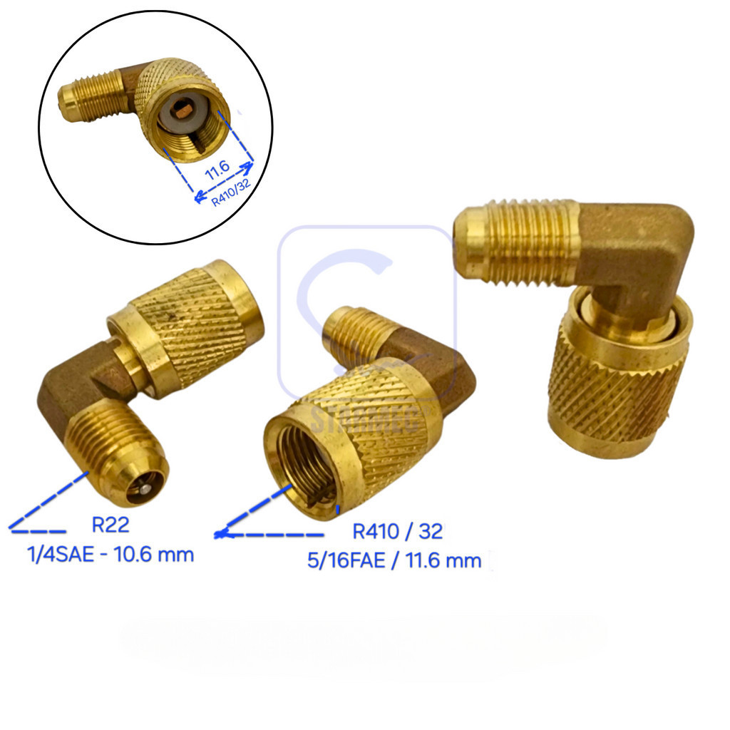 Jual Nepel Adaptor Sambungan R32 R410a Bengkok Starmec | Shopee Indonesia