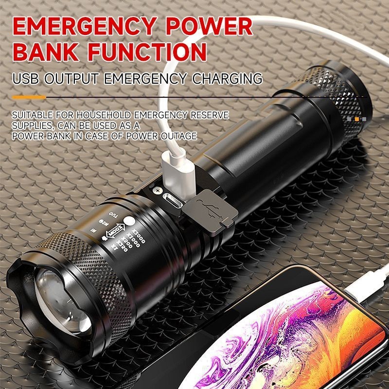 Jual LED Senter Super Terang 10000 Lumens Jarak Jauh Ringan Tahan Air ...