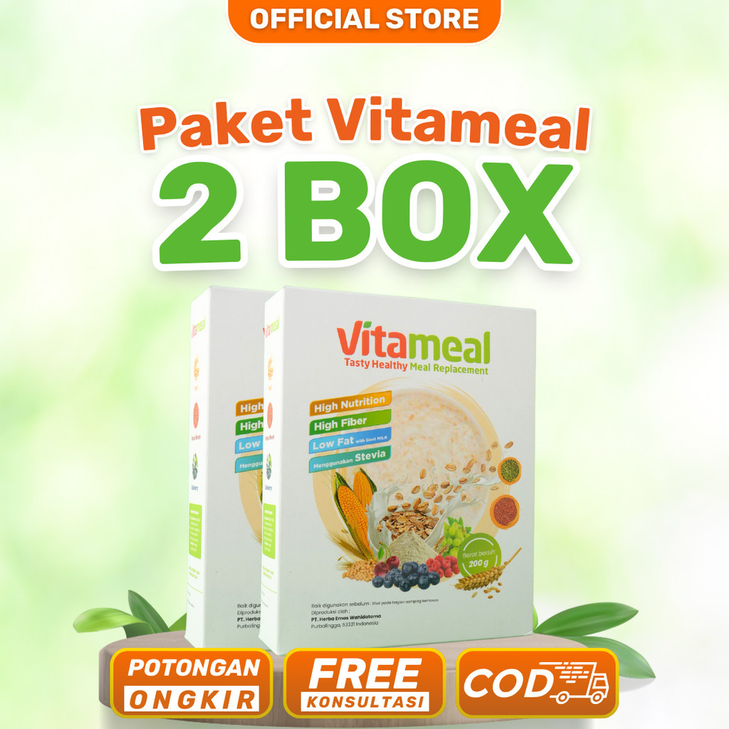 Paket Hemat 2 Box Vitameal Sereal Diabetes Multigrain Bantu Turunkan Gula Darah Tinggi Normalkan Kadar Gula Cegah Diabetes Kolesterol Herbal Alami Tanpa Efek Samping