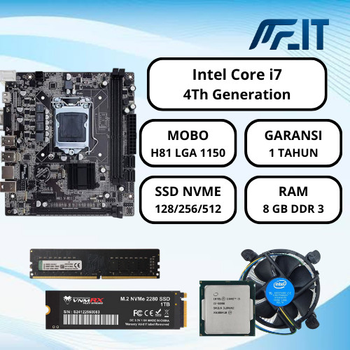 Jual Paket motherboard intel core i7 gen ssd nvme Paket mobo H81