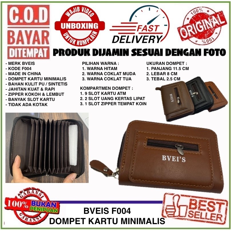 Jual C.O.D Bveis F004 Dompet Kartu Minimalis Dengan Tempat Koin Bahan ...