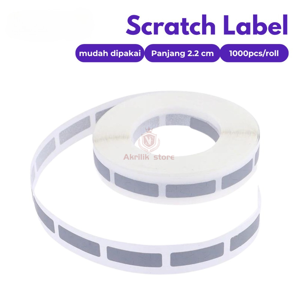Jual Ultralit 1000 Pcs Scratch Sticker Label 6 x 22 mm/30mm/36mm ...