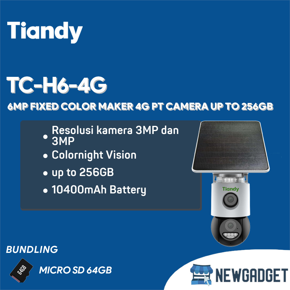 Jual TIANDY TC-H6-4G 6MP FIXED COLOR MAKER 4G PT CAMERA UP TO 256GB ...