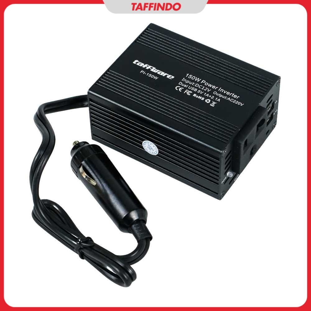 Jual Taffware Power Inverter Mobil 12V to 220V 150W dengan 2 USB Port ...