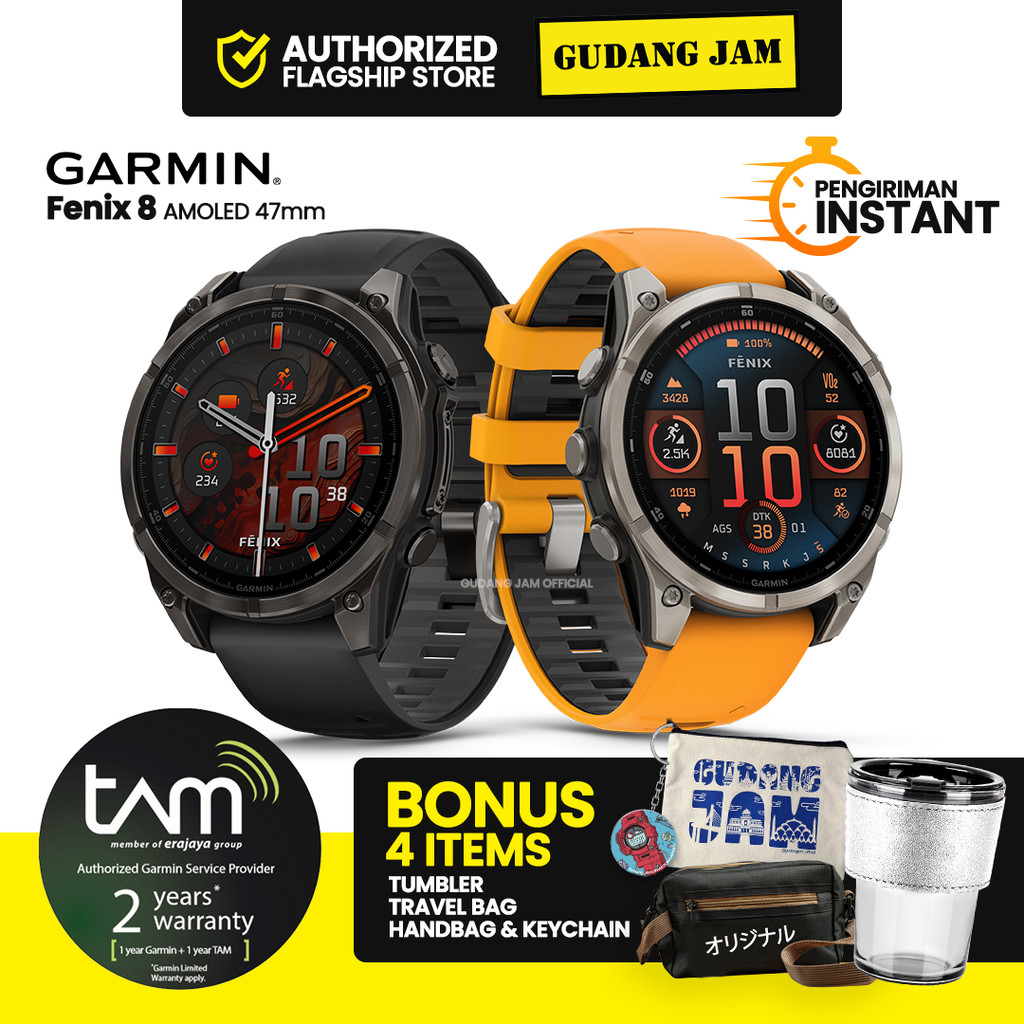 Jual Garmin Fenix AMOLED 47mm GPS Multisport Smartwatch