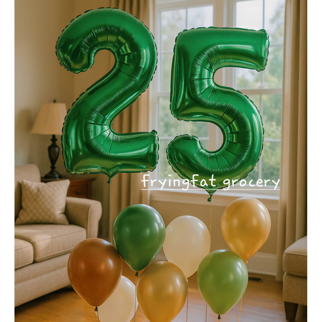 (Grosir) Balon Foil Angka Jumbo 80 cm Hijau