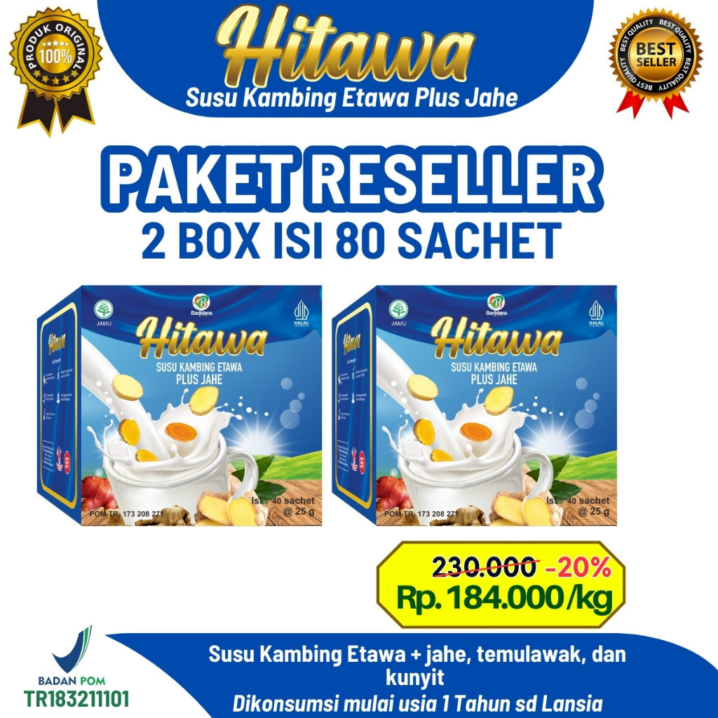 Jual [PAKET RESELLER] HITAWA SACHET 2 BOX isi 80 sachet | Shopee Indonesia
