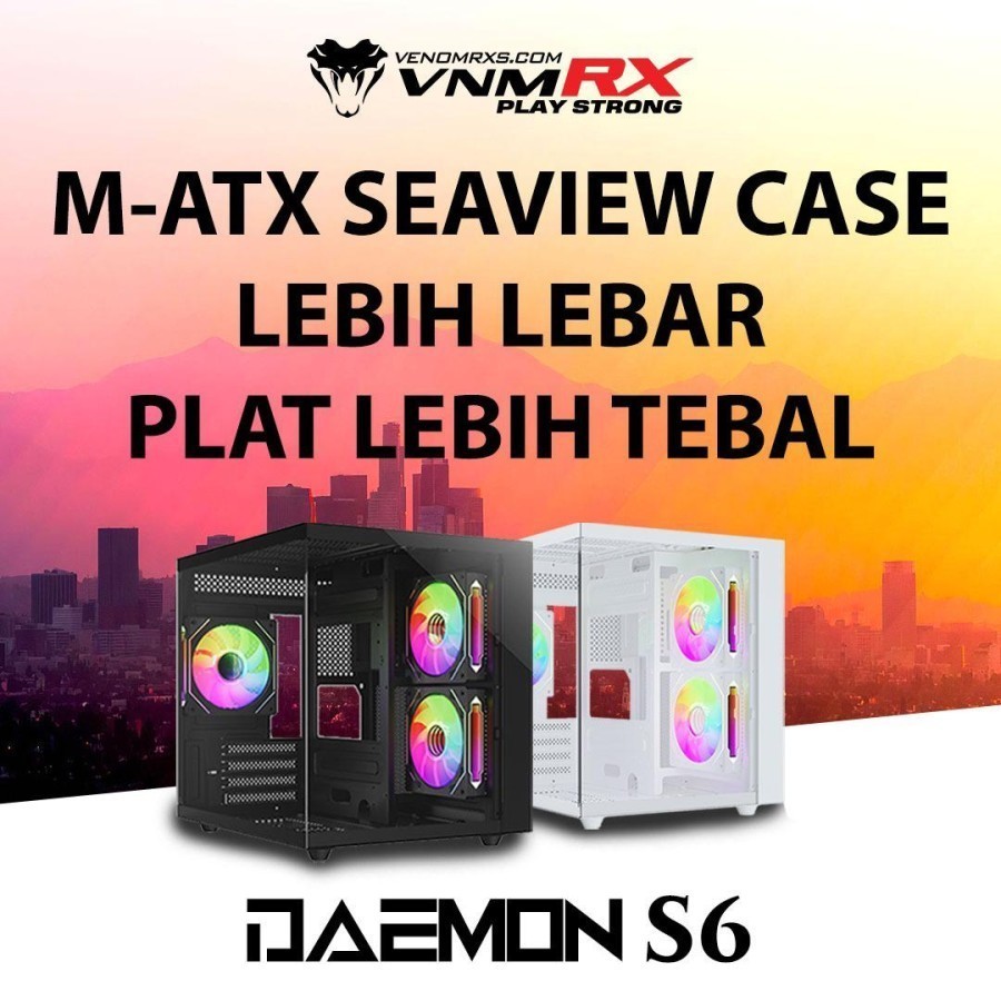 Jual Casing VenomRX DAEMON CONTINENTAL S6 M-ATX | Shopee Indonesia