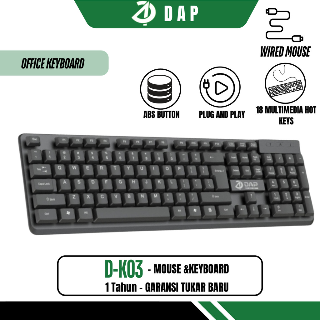Jual DAP D-K03 Wired business office keyboard desktop notebook ...