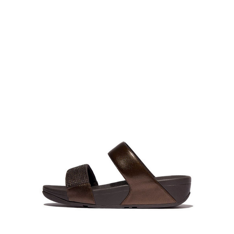 Metallic Leather Fitflop Lulu Padded Slide Jual Fitflop Lulu Crystal