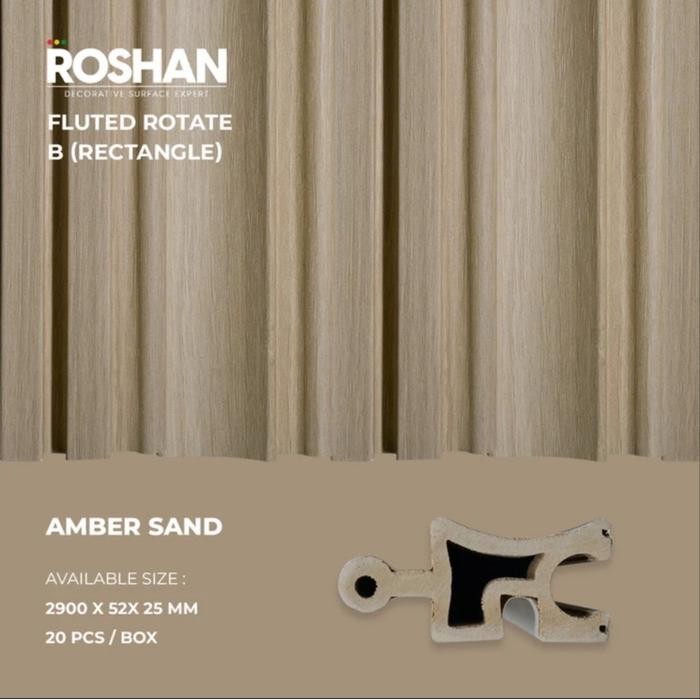 Jual ROSHAN WPC WALLPANEL ROTATE PLUTED 5,2 x 290CM ROTASI B (RECTANGLE ...