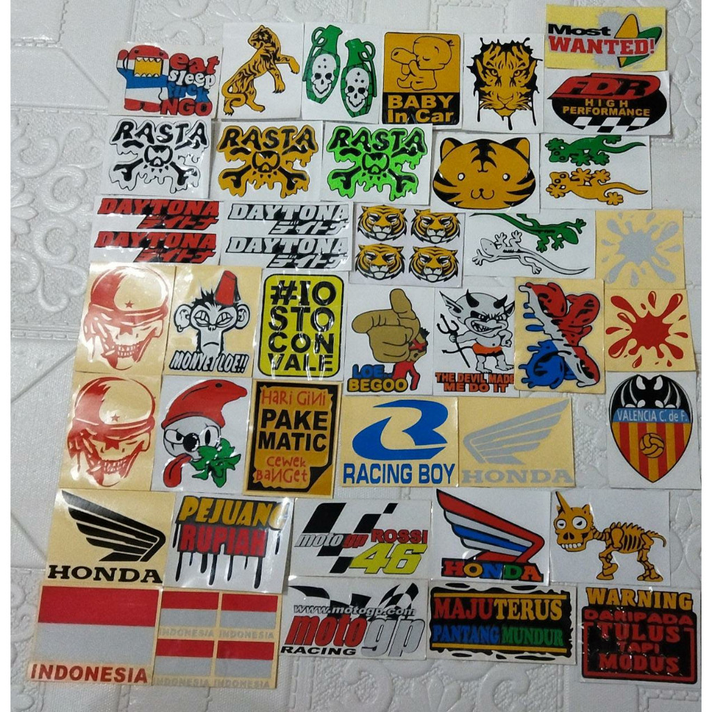 Jual STIKER KECIL CUTTING METALIK MOTIF TULISAN BINTANG RACING TEAM ...