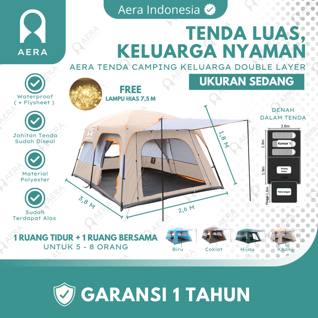 Jual TENDA CAMPING KELUARGA 2 RUANG | TENDA CAMPING TENTASTIC OUTDOOR