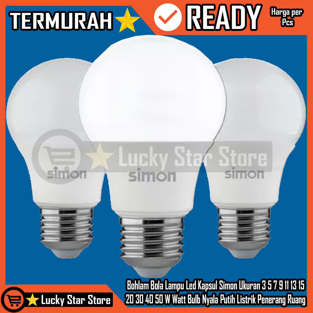 Jual Bohlam Bola Lampu Led Kapsul Simon Ukuran 3 5 7 9 11 13 15 20 30 ...