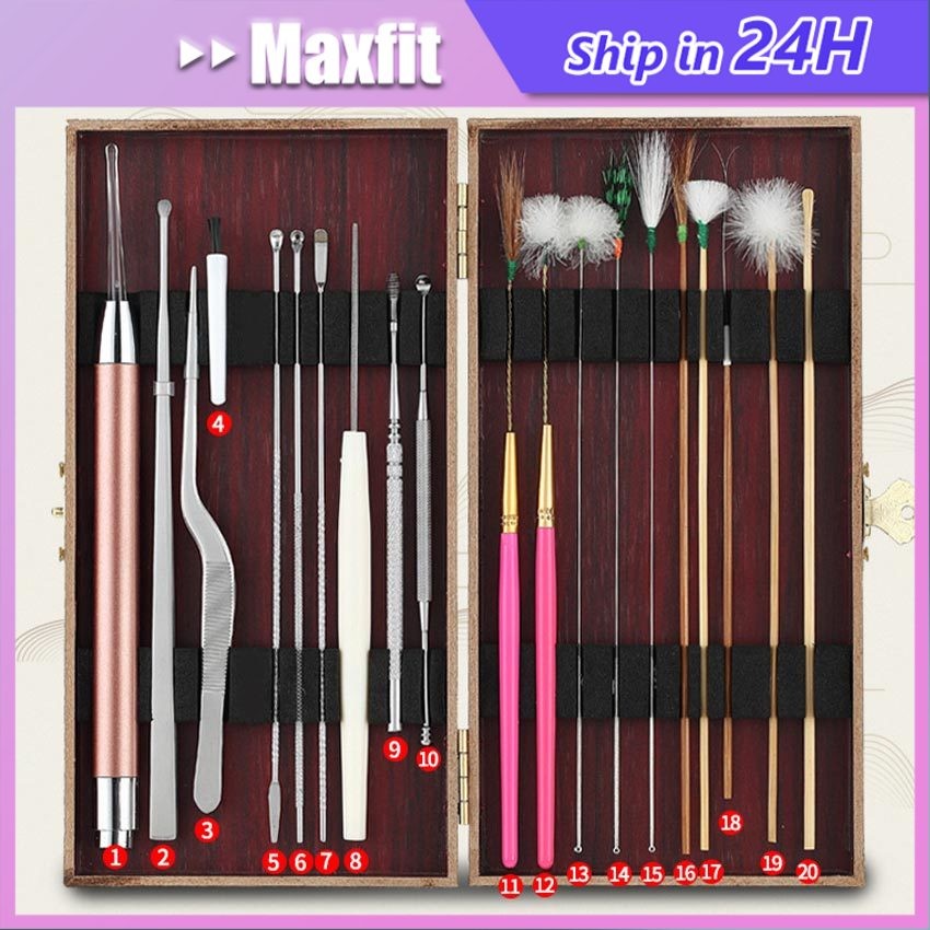 Jual 20PCS/Set Alat Pembersih Telinga Stainless Pembersih Kuping Alat ...
