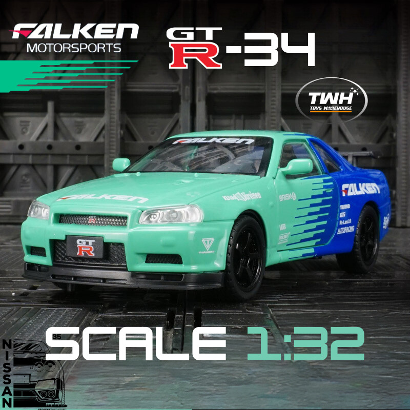 Jual TWH DIECAST NISSAN GTR R34 FALKEN & GTR R34 LBWK ADVAN SKALA 1:32 ...