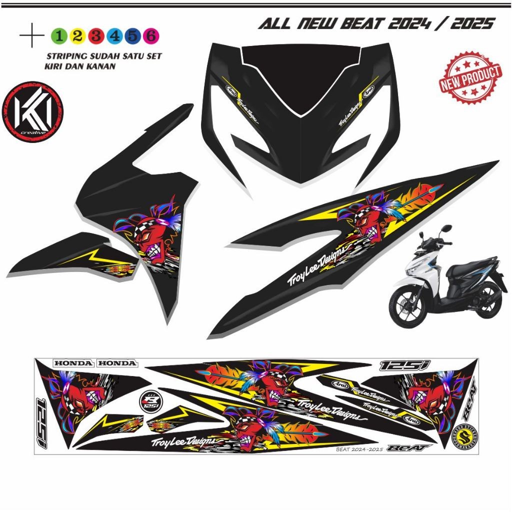 Jual STIKER KEREN NEW STICKER STRIPING MOTOR BEAT DELUXE GEN 2 NEW ...