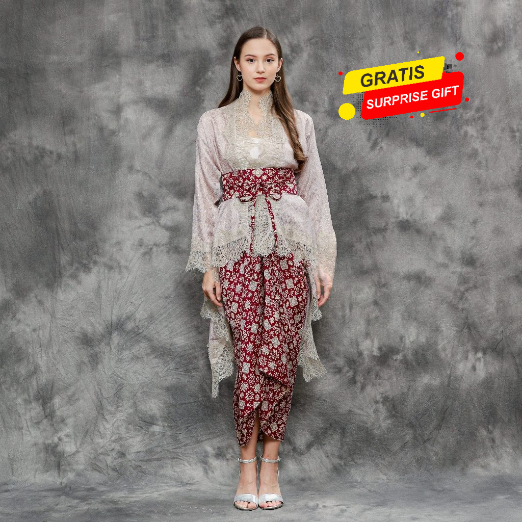 Jual New Kebaya One Set Rok Lilit Batik Viscose Brukat Lace Pakaian ...