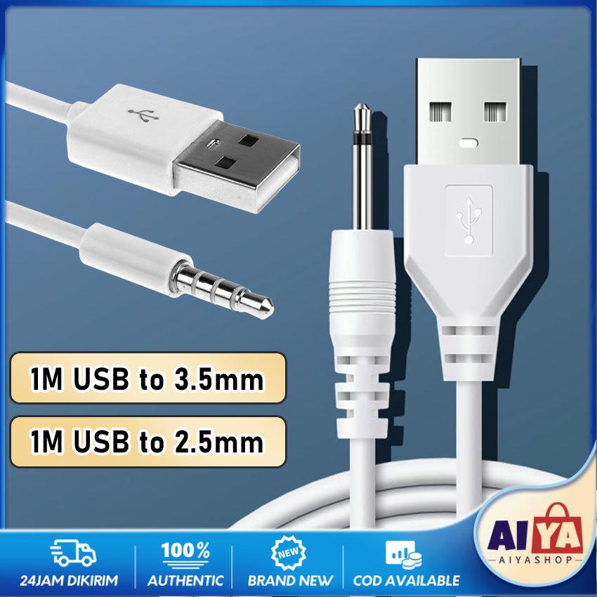 Jual Kabel USB Male to AUDIO AUX 3.5MM/2.5MM Jack Mini AUX -Garis ...