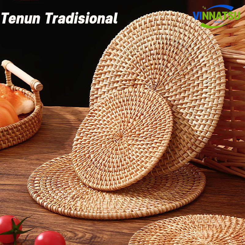 Jual Vinnatsu Placemat Bamboo Rotan Handmade Placemats Rattan Coaster ...