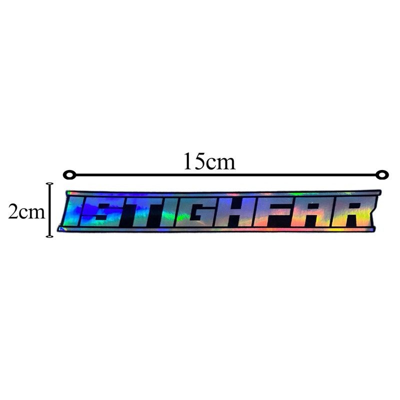 Jual Stiker Istigfar Hologram Ukuran 15cm x 2cm Stiker Motor Istigfar ...