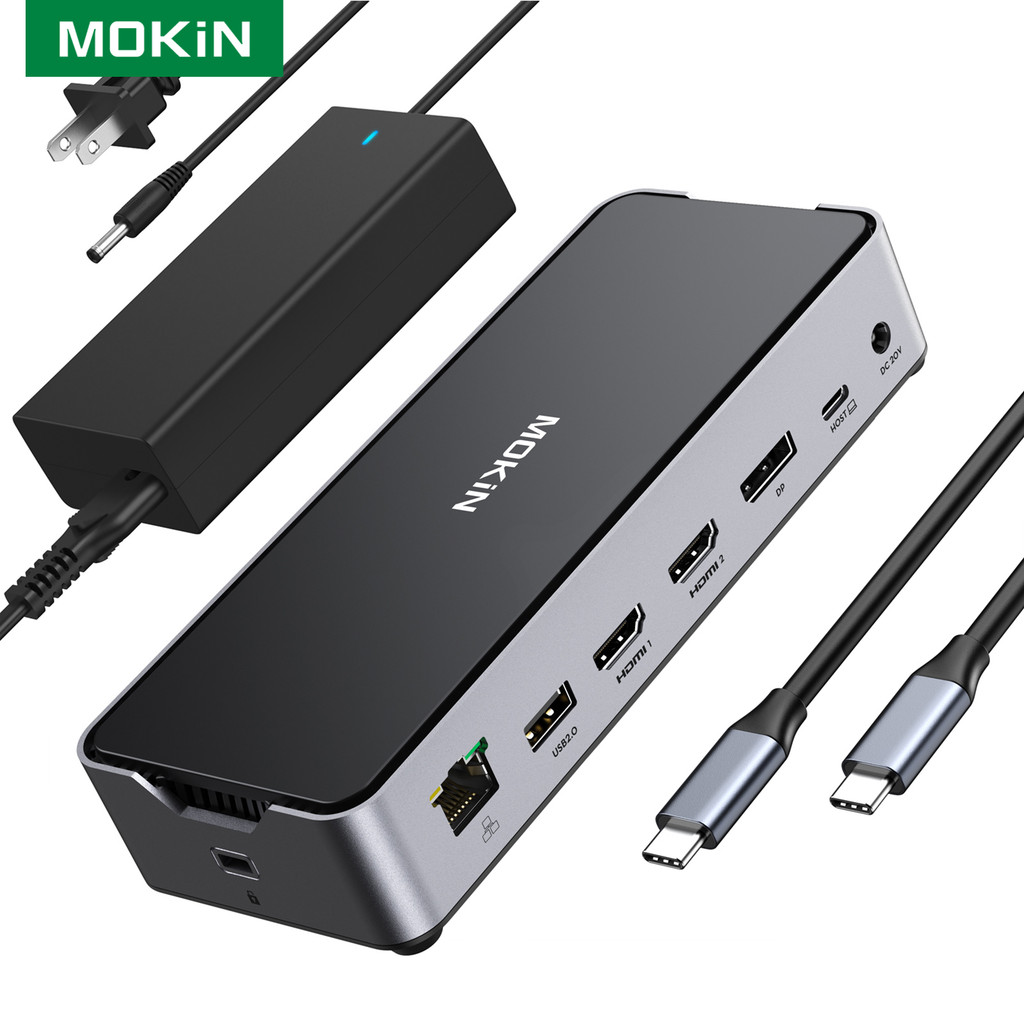 Jual MOKiN 8K USB C Laptop Docking Station 3 Monitors-2HDMI,DisplayPort ...
