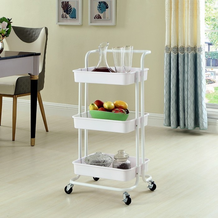 Jual Rak Troli 3 Susun Rak Trolley Salon Rak Tempat Penyimpanan Dgn 4 ...