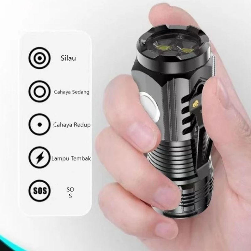 Jual Senter Mini LED 3 Mata / Senter Mini Anti Air Super Terang ...