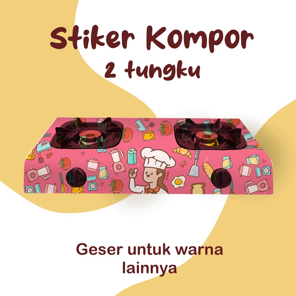 Jual Stiker Setiker Sticker Kompor 2 Mata Tungku Motif Koki Kue ...
