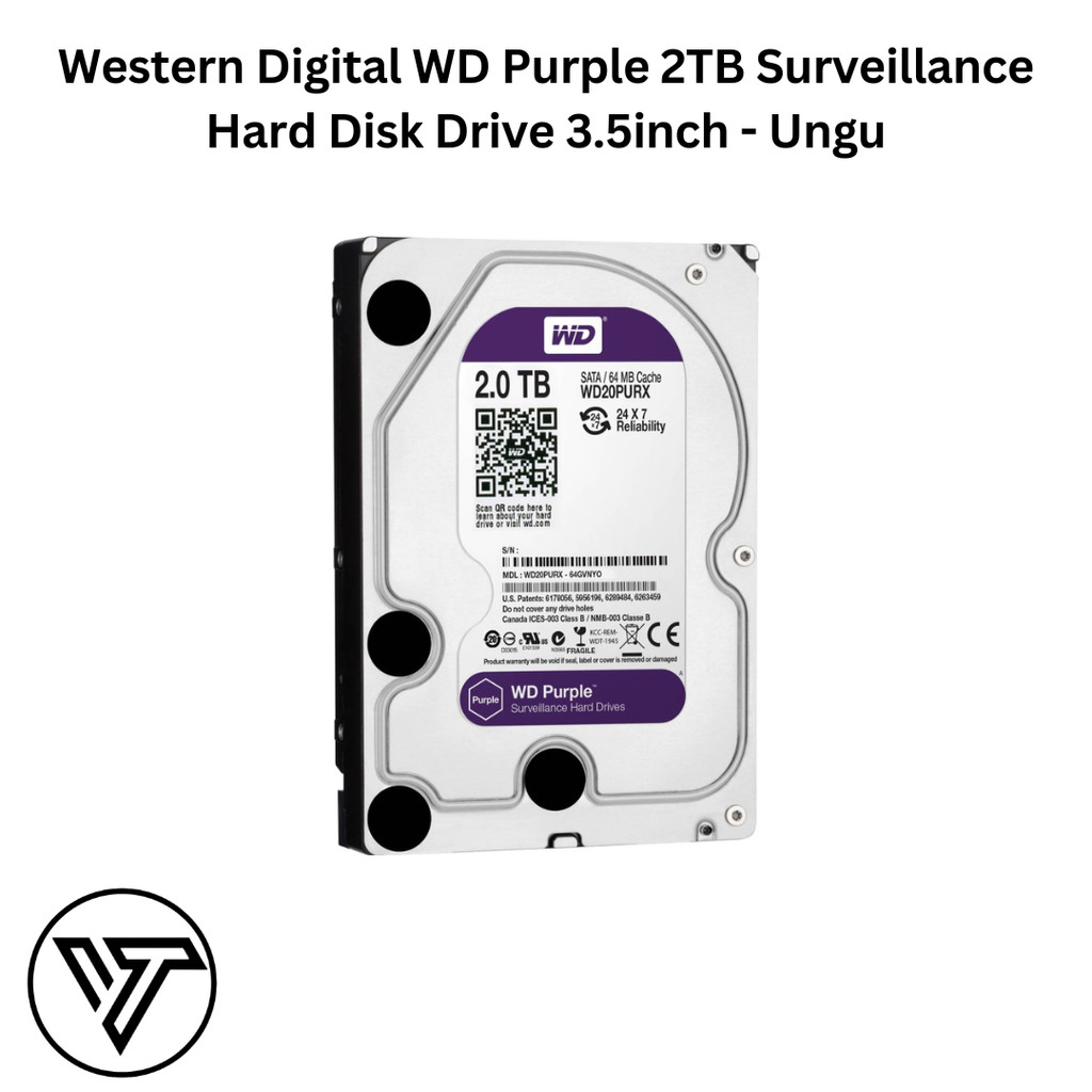 Jual Western Digital Wd Purple Tb Surveillance Hard Disk Drive Inch Shopee Indonesia