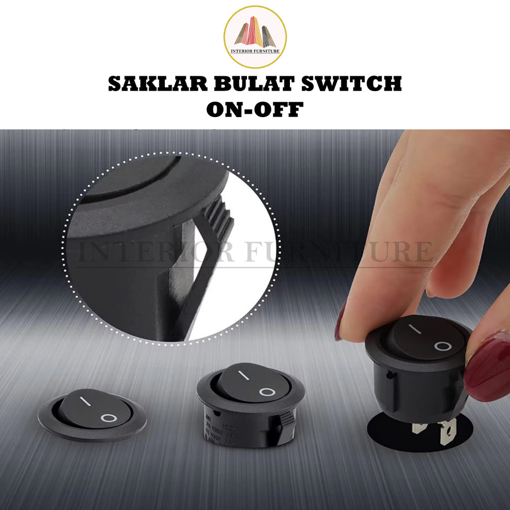 Jual Saklar Putih Hitam Bulat Tombol On Off Saklar Round Switch 2 Pin ...