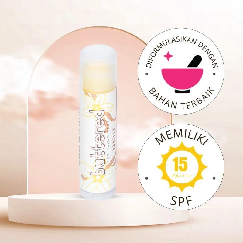 Jual BUTTERED Premium Vanilla Lip Balm SPF 15 | Shopee Indonesia