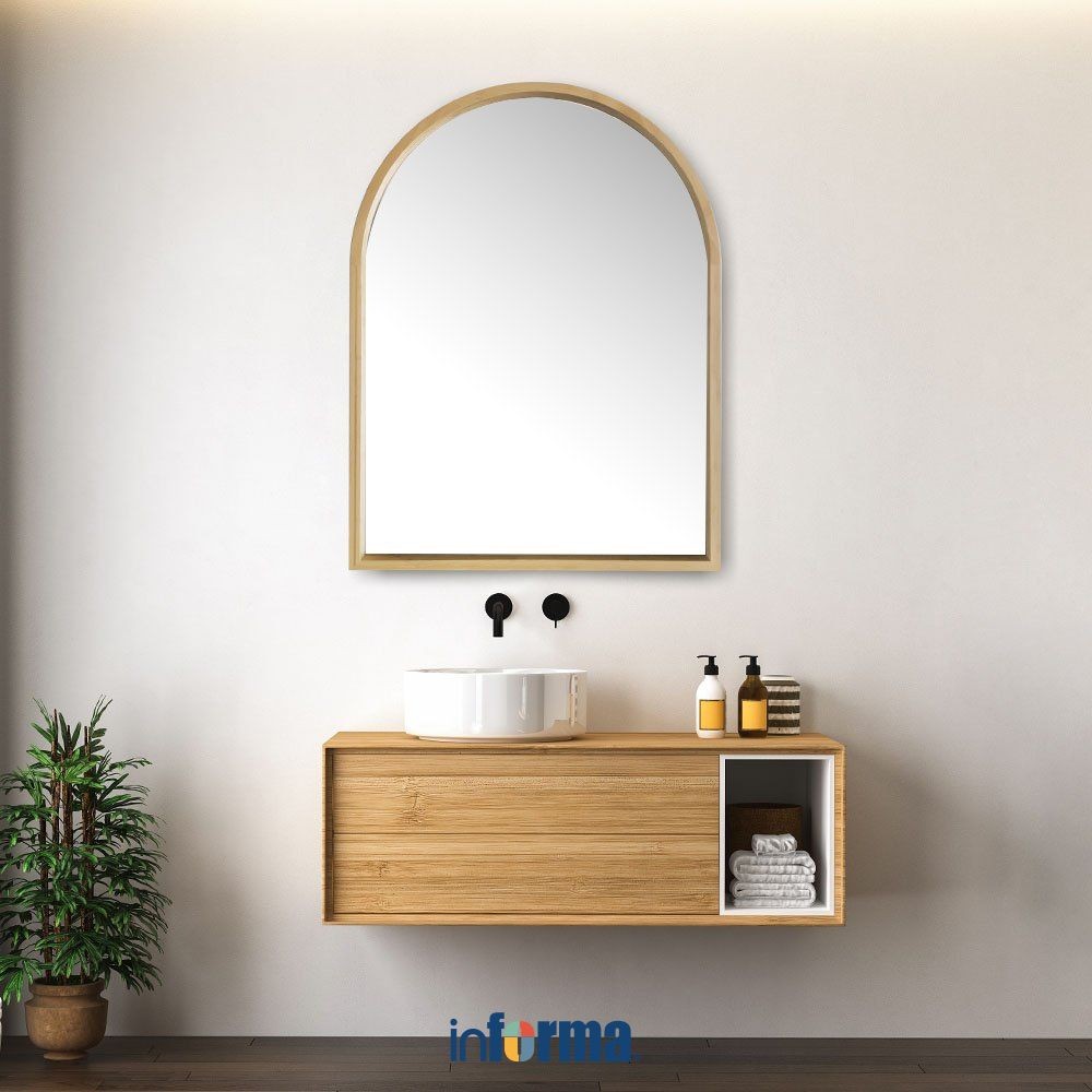 Jual Informa 60X90 cm Arch Cermin Dinding Wooden Wall Mirror Kaca ...