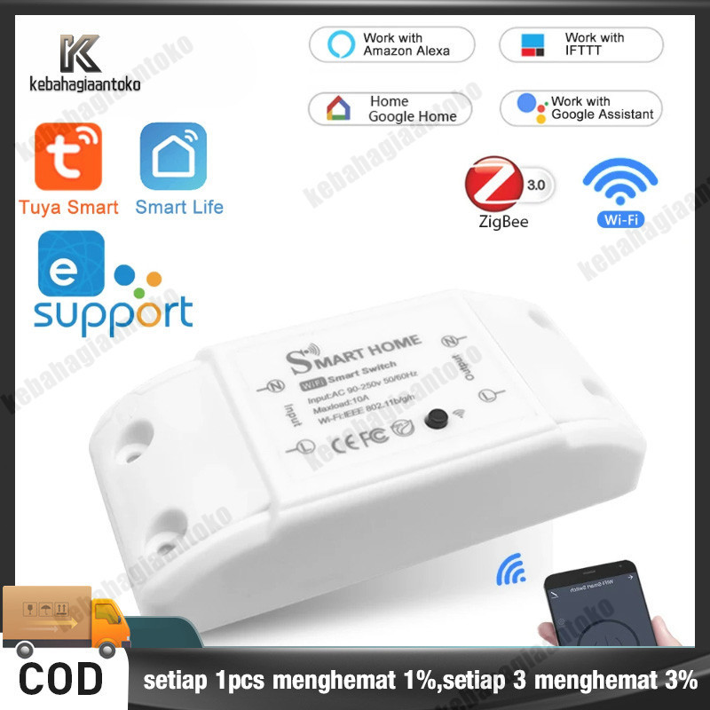 Jual Smart Switch WiFi / Saklar Pintar Wireless / Breaker ON OFF ...