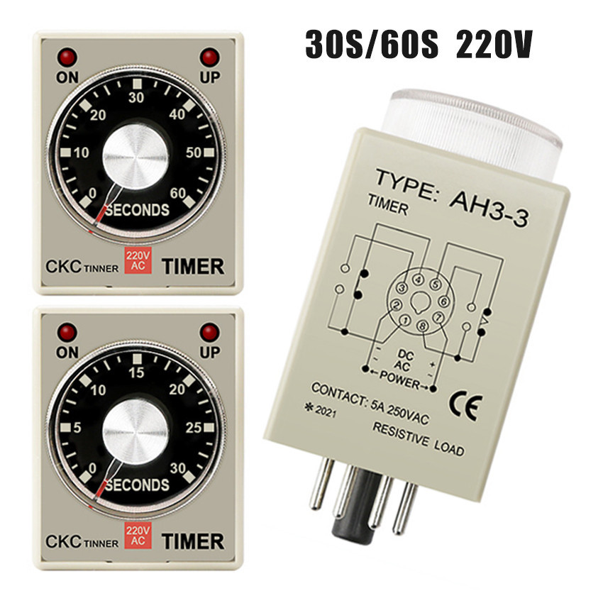 Jual HC Relay Waktu Analog 30-60 Detik ANLY AH3 - Timer Presisi 8A 220V ...