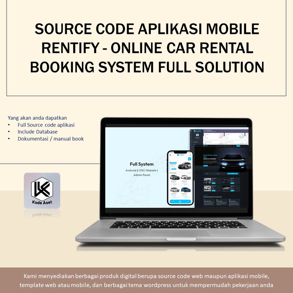 Jual SOURCE CODE APLIKASI MOBILE RENTIFY - ONLINE CAR RENTAL BOOKING ...