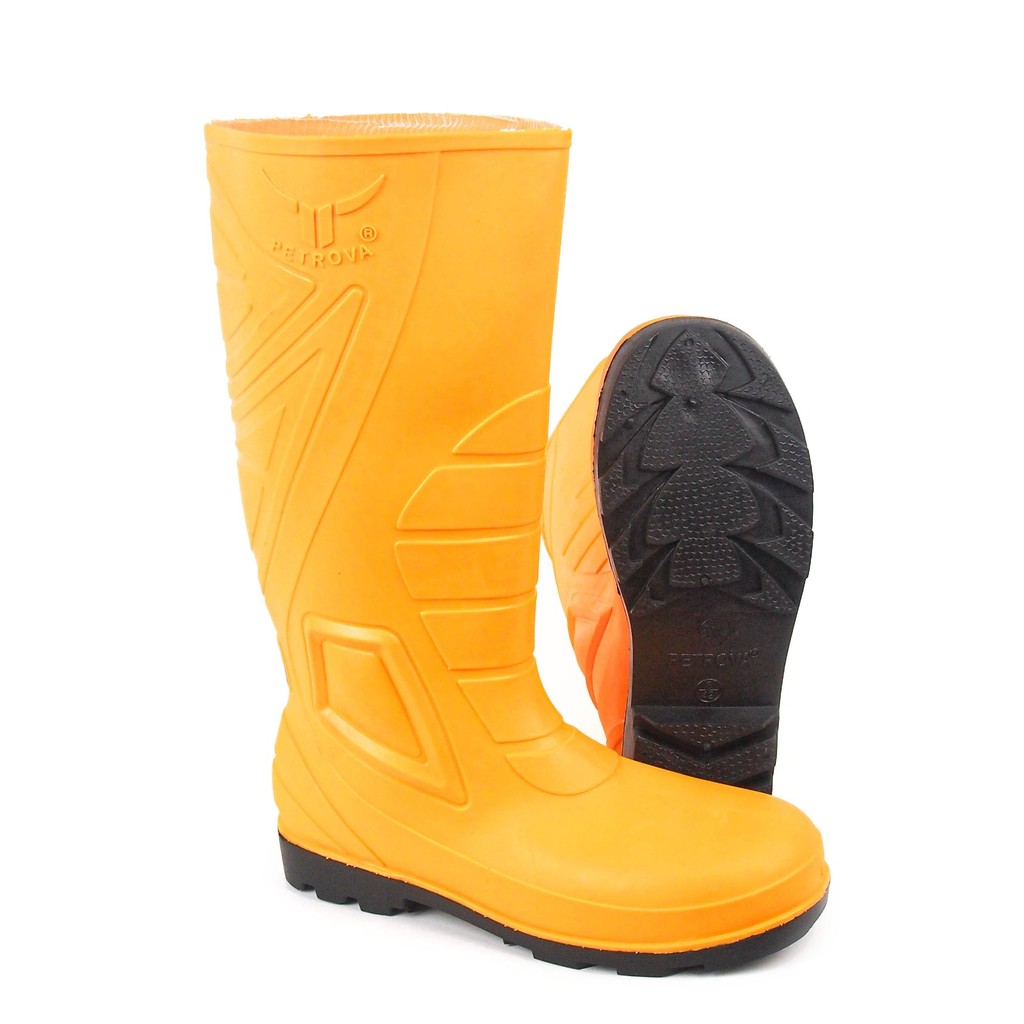 Jual Sepatu Boot Safety Petrova PHENOM Kuning GRADE B Boots Karet Besi ...