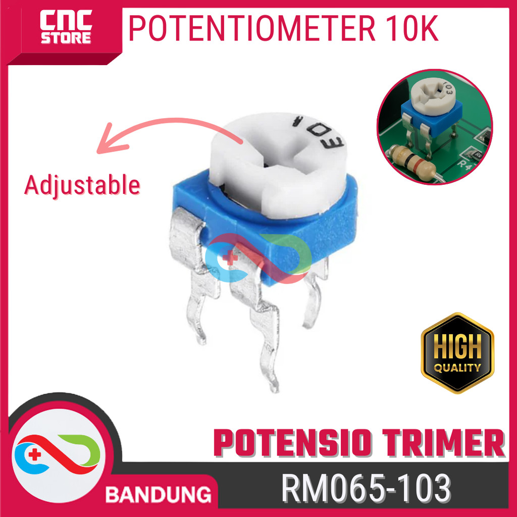 Jual Potentiometer 10K RM065-103 Horizontal – Resistor Adjustable Blue ...