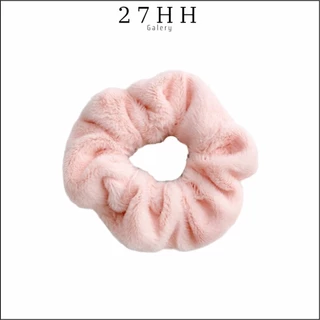 27HH IKAT RAMBUT KOREA SCRUNCHIE KAIN BULU LEMBUT POLOS
