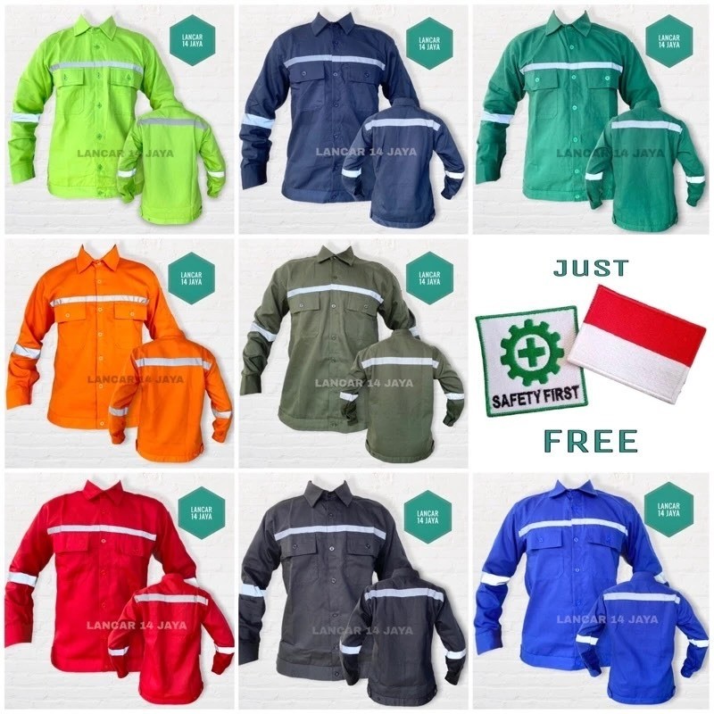 Jual BAJU KERJA PROYEK ATASAN WEARPACK LENGAN PANJANG KOMBINASI WARNA ...