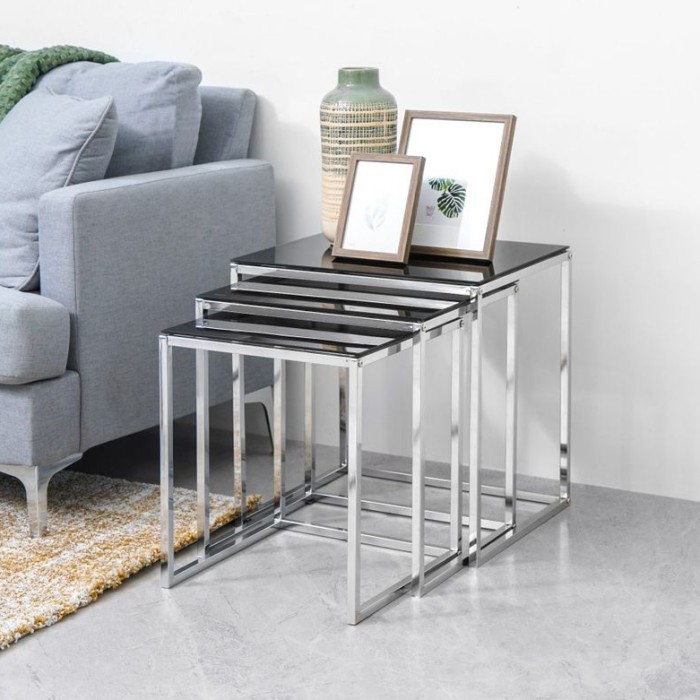 Jual Set Meja Tamu Minimalis INFORMA Meja Sisi Kaca Side Table | Shopee ...