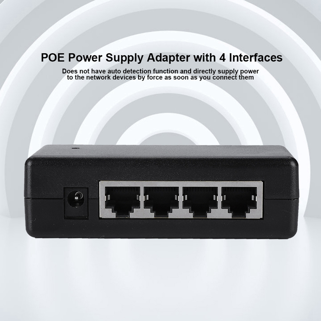 Jual 4 Port PoE Adapter DC9V‑48V 4 Port PoE Power Adapter PoE Ethernet ...