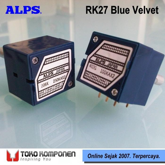 Jual ALPS RK27 Blue Velvet 250kAx2 Stereo Potentiometer Potensio 250k ...