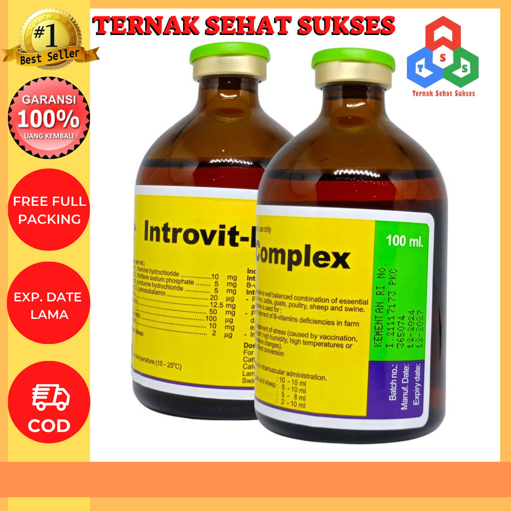 Jual INTROVIT B-COMPLEX 100 ml Original (KONSENTRASI TINGGI DAN BIOTIN ...