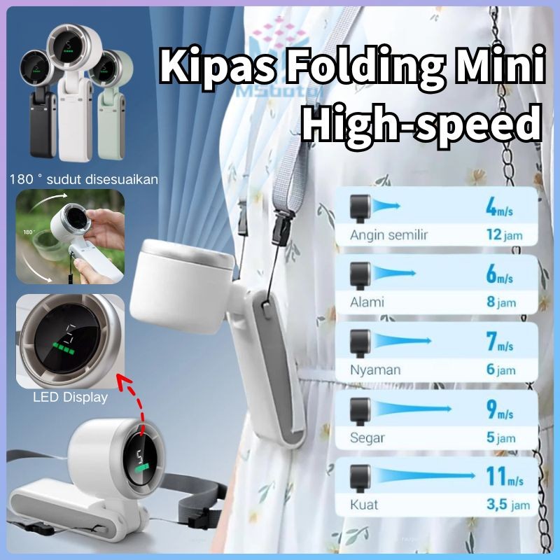 Jual 【Local Delivery 】Mini Kipas Folding / Foldable Neck Hanging / LED ...