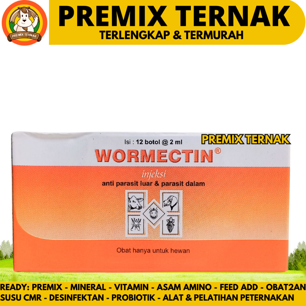 Jual WORMECTIN 2 ML 1 BOX (12 BOTOL) - Obat Anti Parasit Hewan Kutu ...